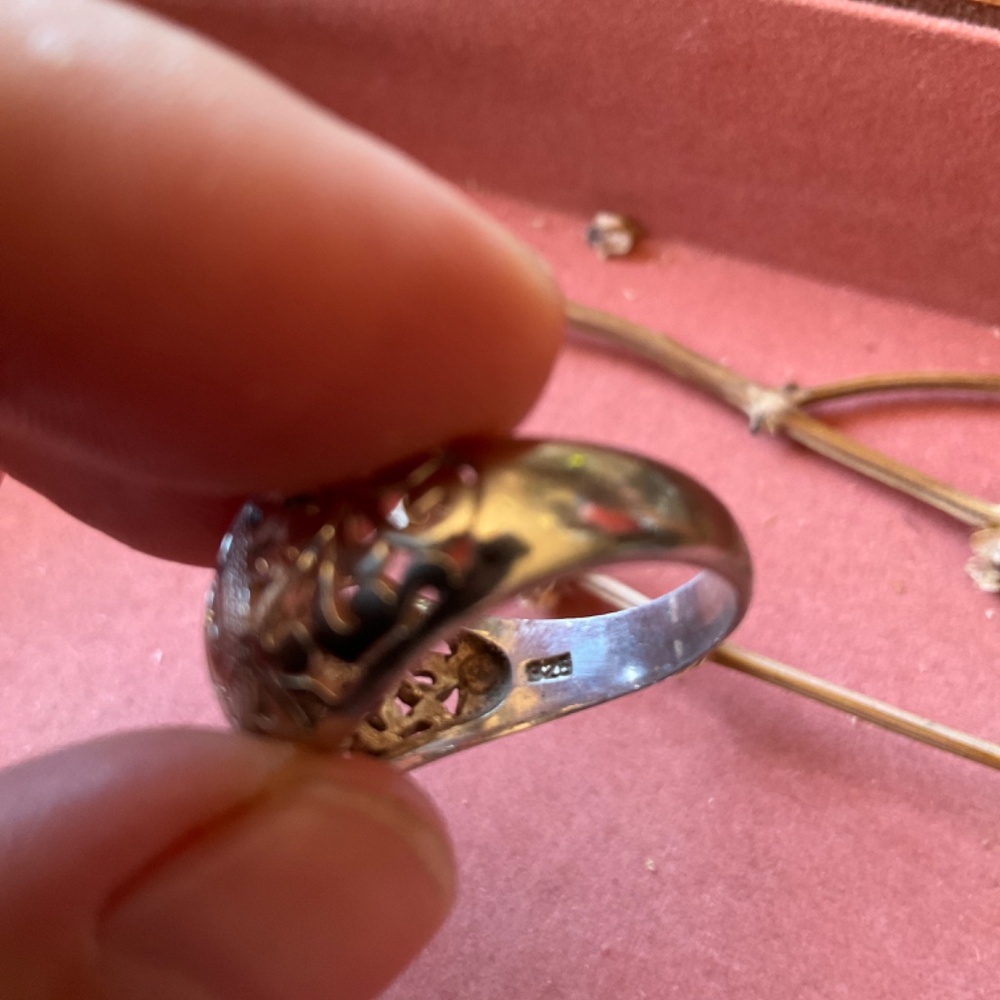 Thai Filagree Sterling Heart Ring - Picture 5 of 7